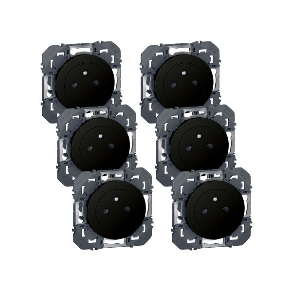 Accessoire de raccordement dooxie 6X2P+T noir composable Legrand 300455