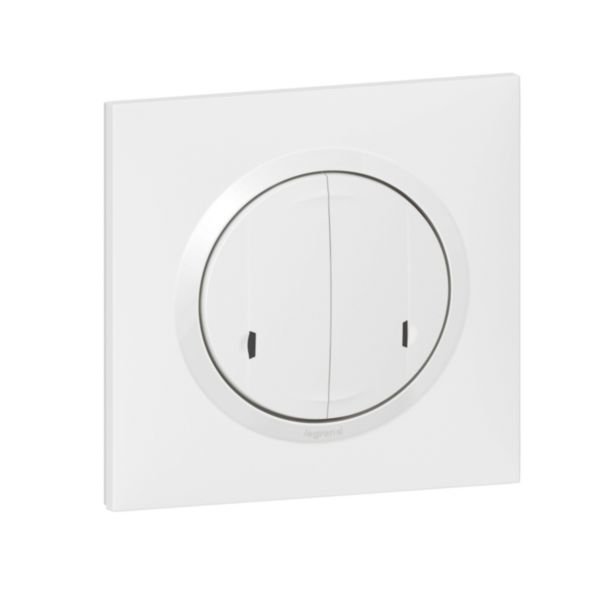 interrupteur DOUBLE CONNECT 2X250W blanc dooxie with Netatmo Legrand 600082