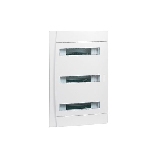 Coffret Avec Porte Transparente Encastré 3R 12 Modules Blanc IP40 IK07 Practibox 601114
