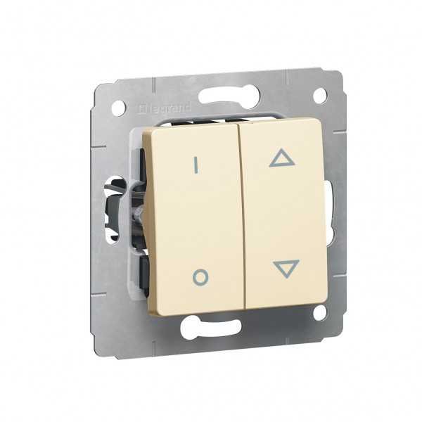Interrupteur Volet Roulant Mécanisme Complet Encastré 1P 230V 10A Ivoire Cariva 773704