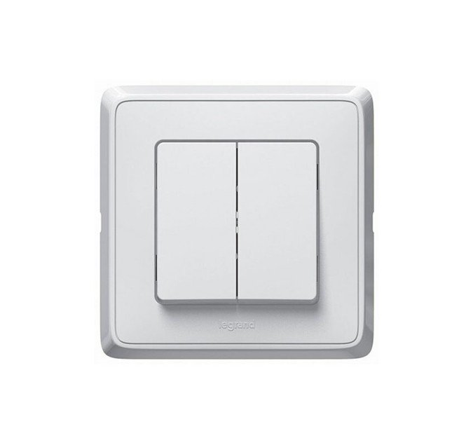 Interrupteur Double Va Et Vient Complet Encastré 1P 230V 10A Blanc Cariva 773808