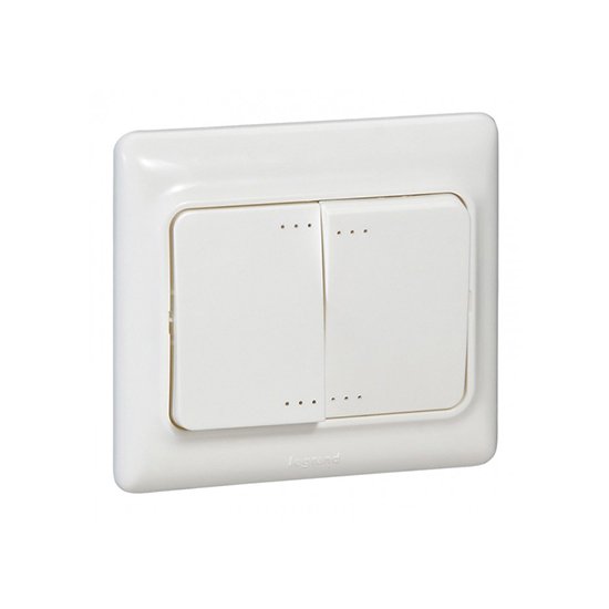 Double interrupteur DOUBLE allumage 10A blanc Kaptika Legrand 782102