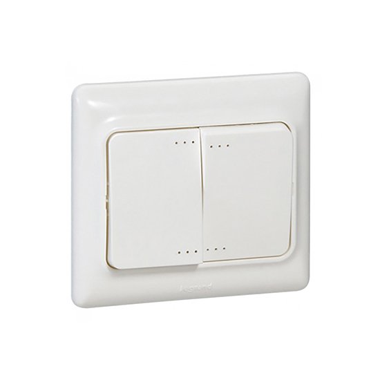 Interrupteur Double Va Et Vient Encastré 1P 230V 10A Blanc Kaptika 782129
