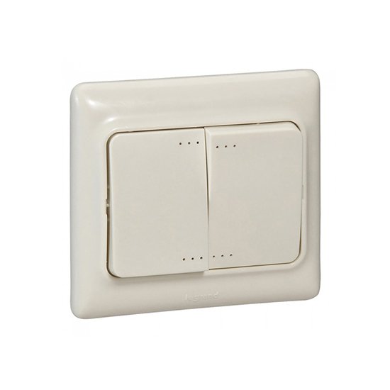 Double interrupteur DOUBLE allumage 10A ivoire Kaptika Legrand 782132
