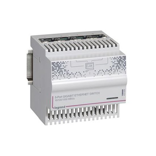 Switch 5 Port Gigabit 4 Modules 9V 1.6A IP20 IK04 Gris LCS2 413009