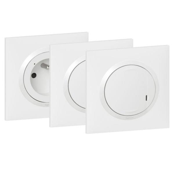 Pack Extension 1 Prise Connecte 1 Interrupteur Et 1 Commande Sans Fil Complet Encastré Ip21 Dwn 600690