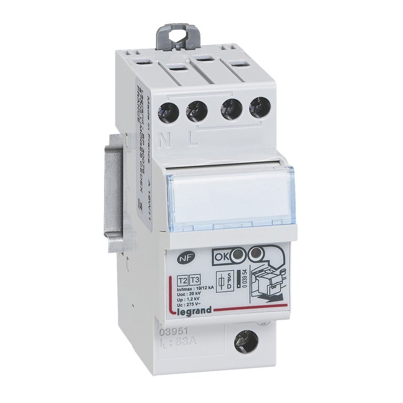 Parafoudre Protection TGBT Type 2+3 2 Modules 1p+n 230V 12KA IP20 LEXIC 003951