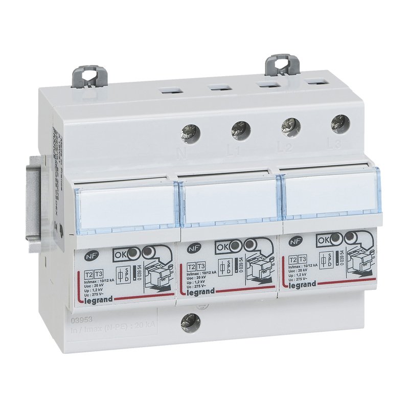 Parafoudre Protection TGBT Type 2+3 6 Modules 3p+n 400V 12KA IP20 LEXIC 003953