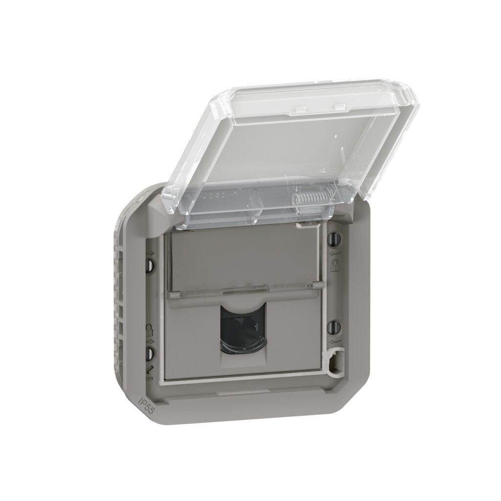 Prise RJ45 RJ45 CAT 6 FTP gris composable Plexo Legrand 069569L