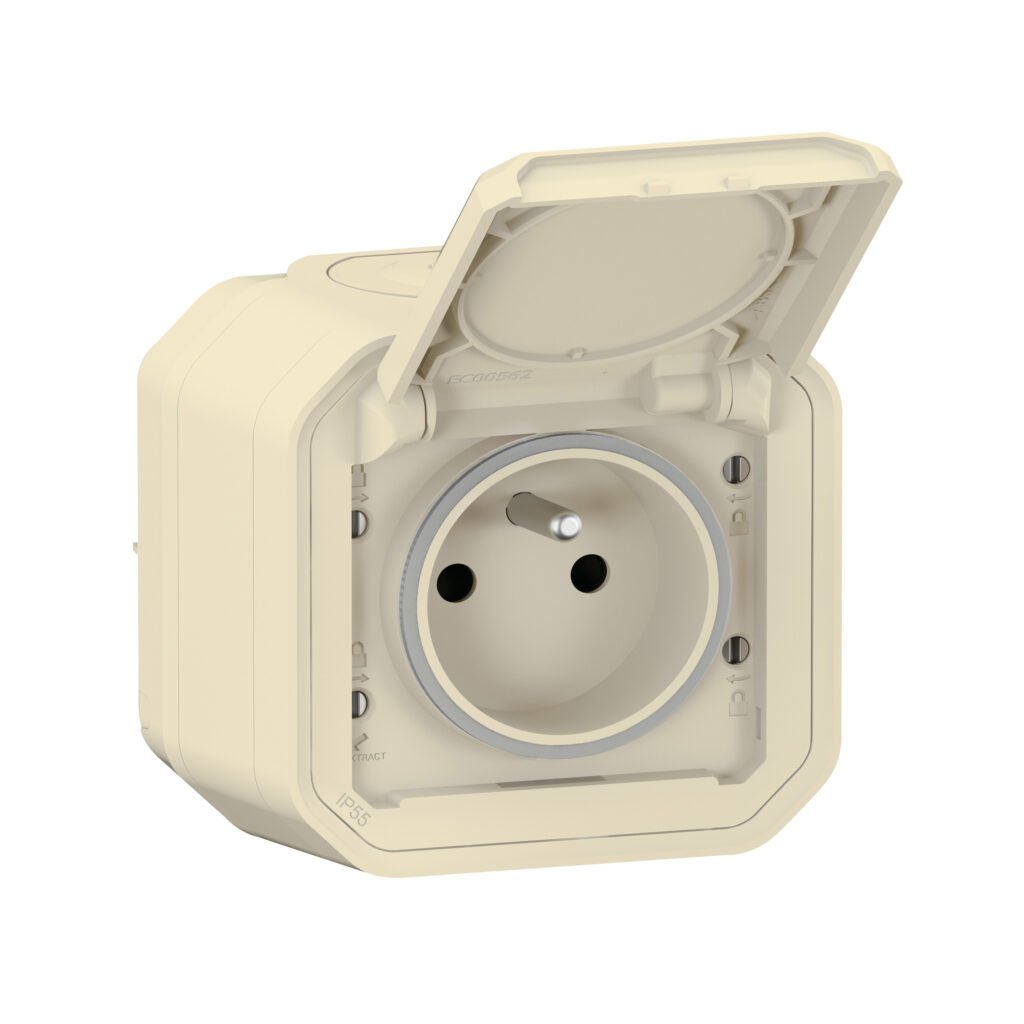 Accessoire de raccordement 2P+T blanc BEIGE saillie Plexo Legrand 069776L