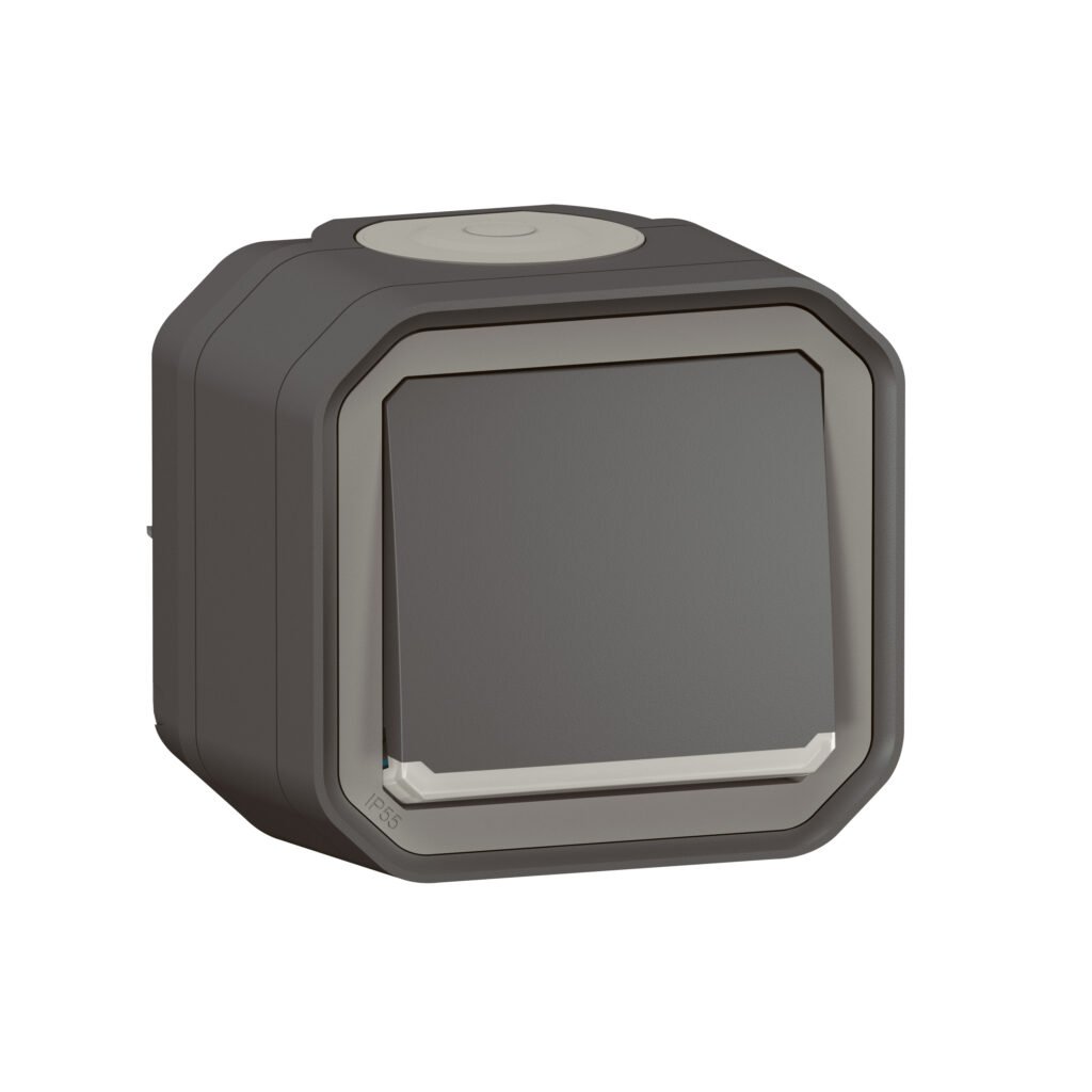 Bouton poussoir POUSSOIR NO LUM anthracite saillie Plexo Legrand 069782L