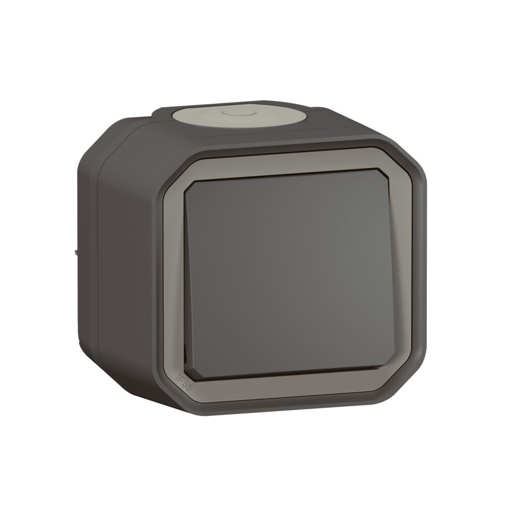 Bouton poussoir POUSSOIR NO anthracite saillie Plexo Legrand 069790L