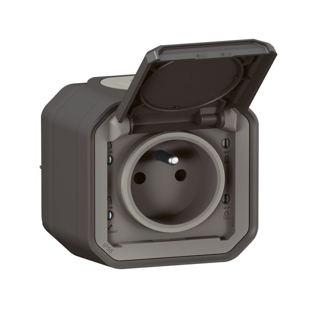 Accessoire de raccordement 2P+T blanc anthracite saillie Plexo Legrand 069791L