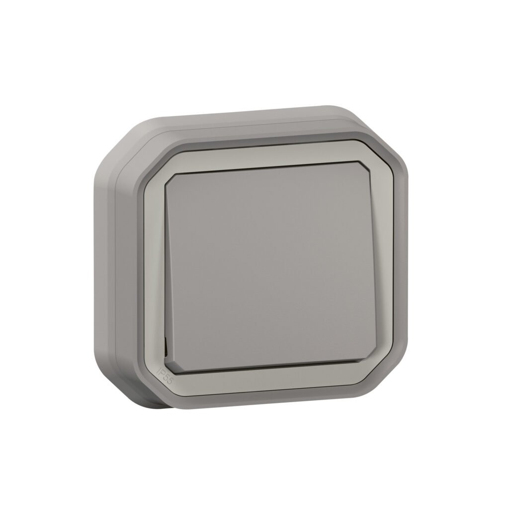 Bouton poussoir POUSSOIR NO gris ENCASTRE Plexo Legrand 069820L