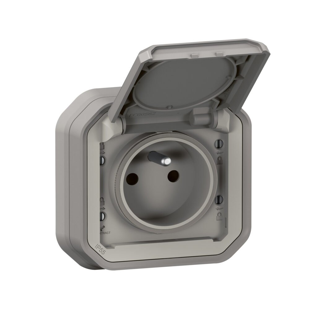 Prise PLEXO 2p+t F/b Gris Encastre (069821 + 069931) 069831