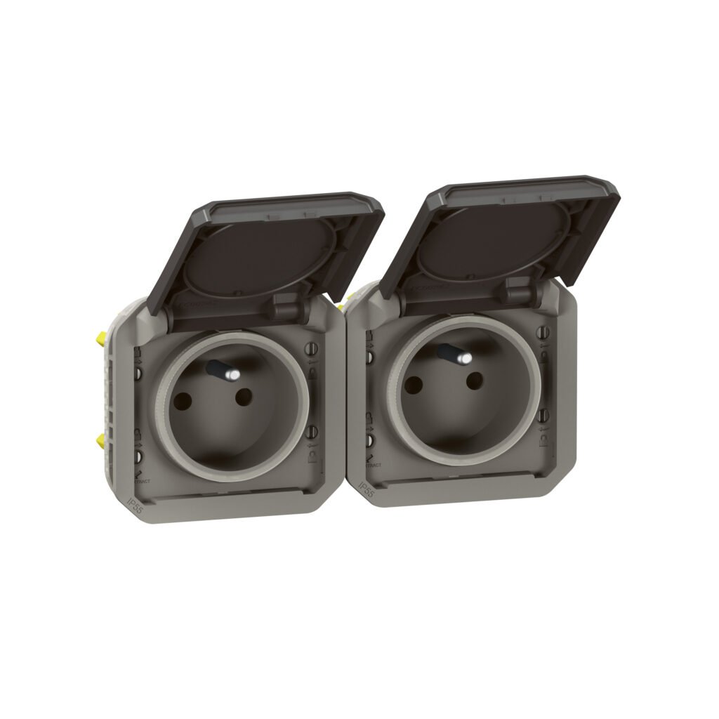 Accessoire de raccordement 2X2P+T blanc HOR anthracite composable Plexo Legrand 069842L