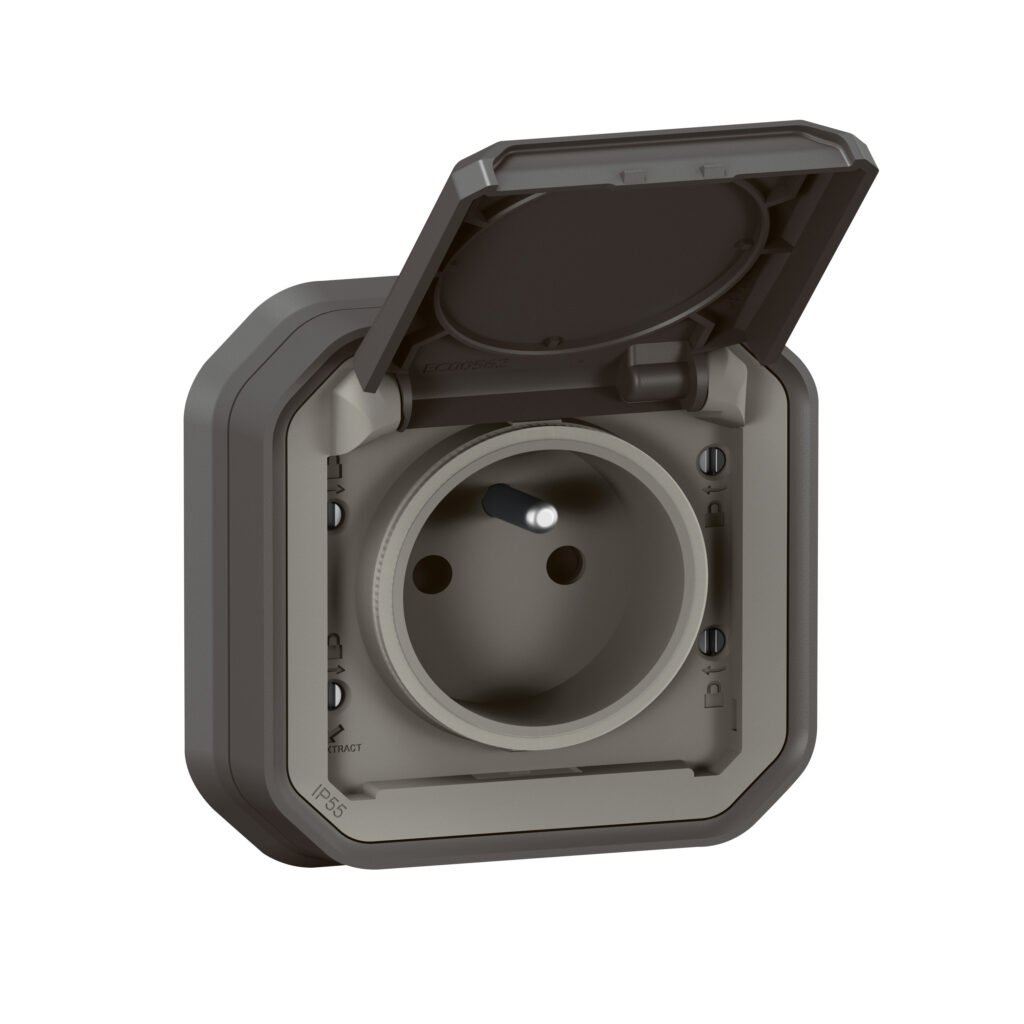 Accessoire de raccordement 2P+T blanc anthracite ENCASTRE Plexo Legrand 069860L
