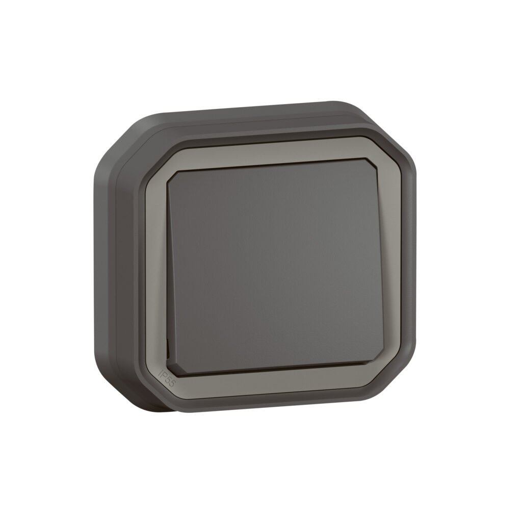 Interrupteur va-et-vient va-et-vient 10AX anthracite ENCASTRE Plexo Legrand 069881L