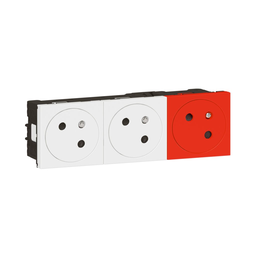 Accessoire de raccordement 3X2P+T LINK 4M blanc blanc+2M DET Mosaic Legrand 077190L