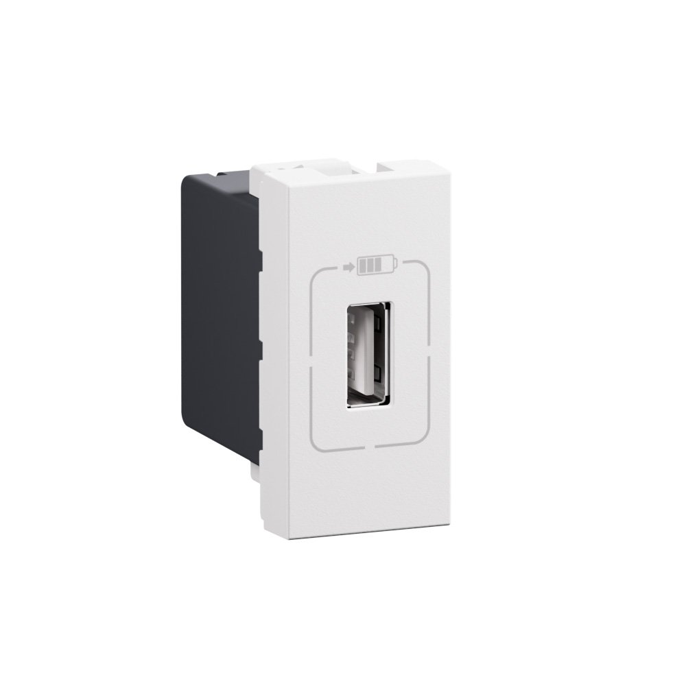 Prise USB Mécanisme Type a À Composer 1 Modules 5V 7.5W 1.5A Blanc MOSAIC 077591