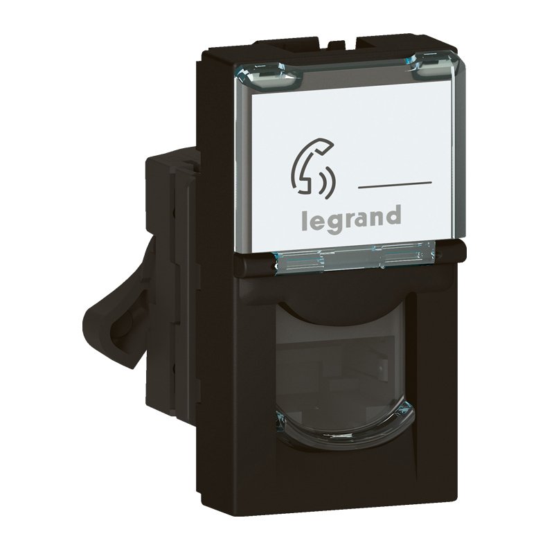 Prise RJ45 RJ45 CAT6 FTP 1M noir MAT Mosaic Legrand 079162L