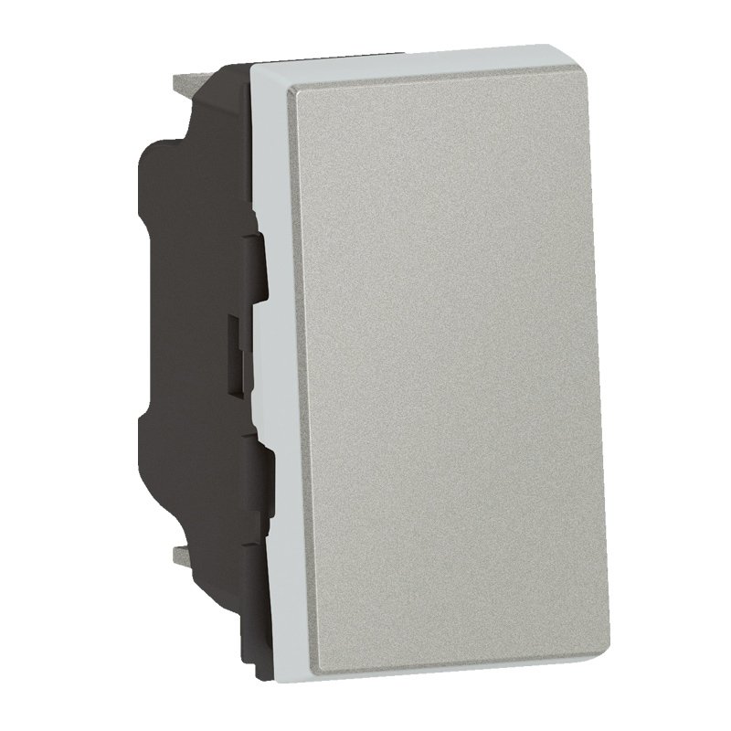 Bouton poussoir POUSSOIR 6A 1M aluminium Mosaic Legrand 079230L