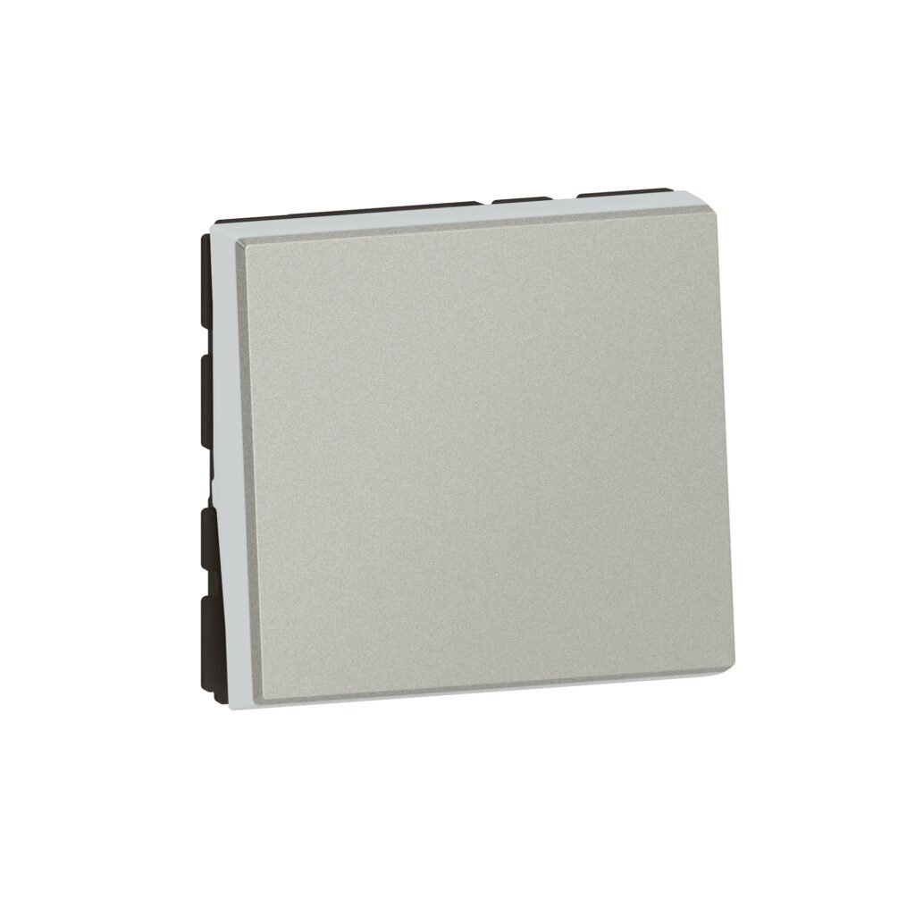 Bouton poussoir POUSSOIR 6A 2M aluminium Mosaic Legrand 079240L