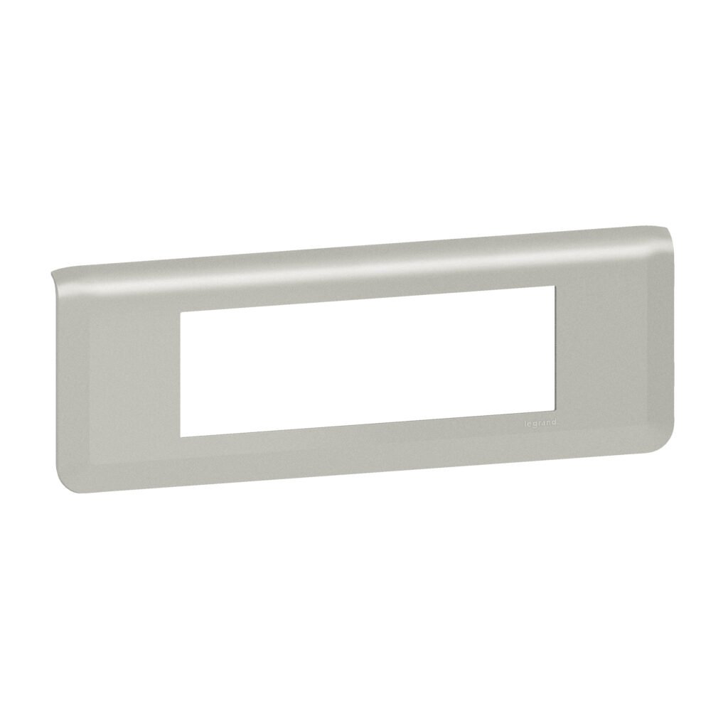 plaque 6M aluminium Mosaic Legrand 079316L