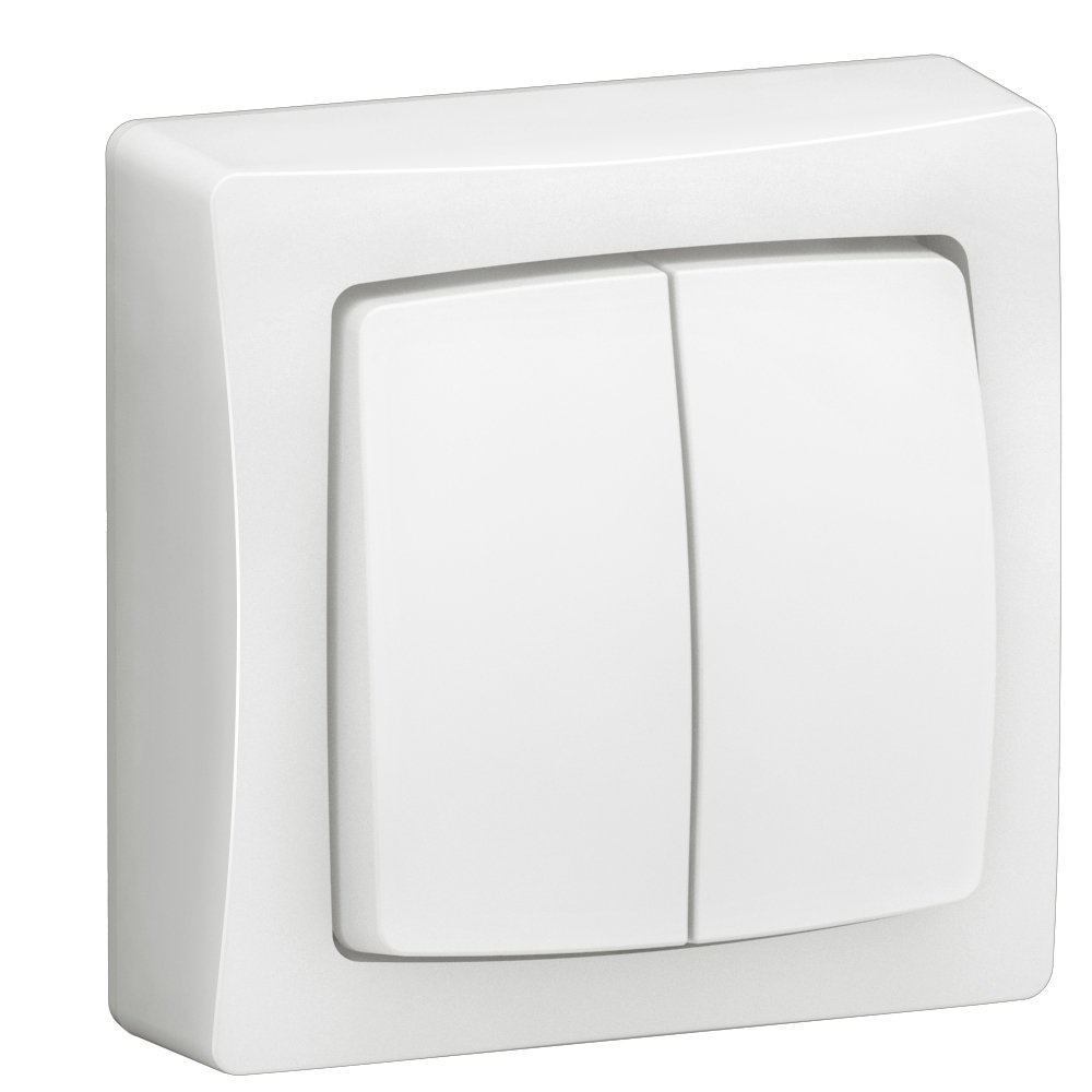Bouton poussoir DOUBLE interrupteur va-et-vient OU bouton poussoir commande blanc appareillage en saillie Legrand