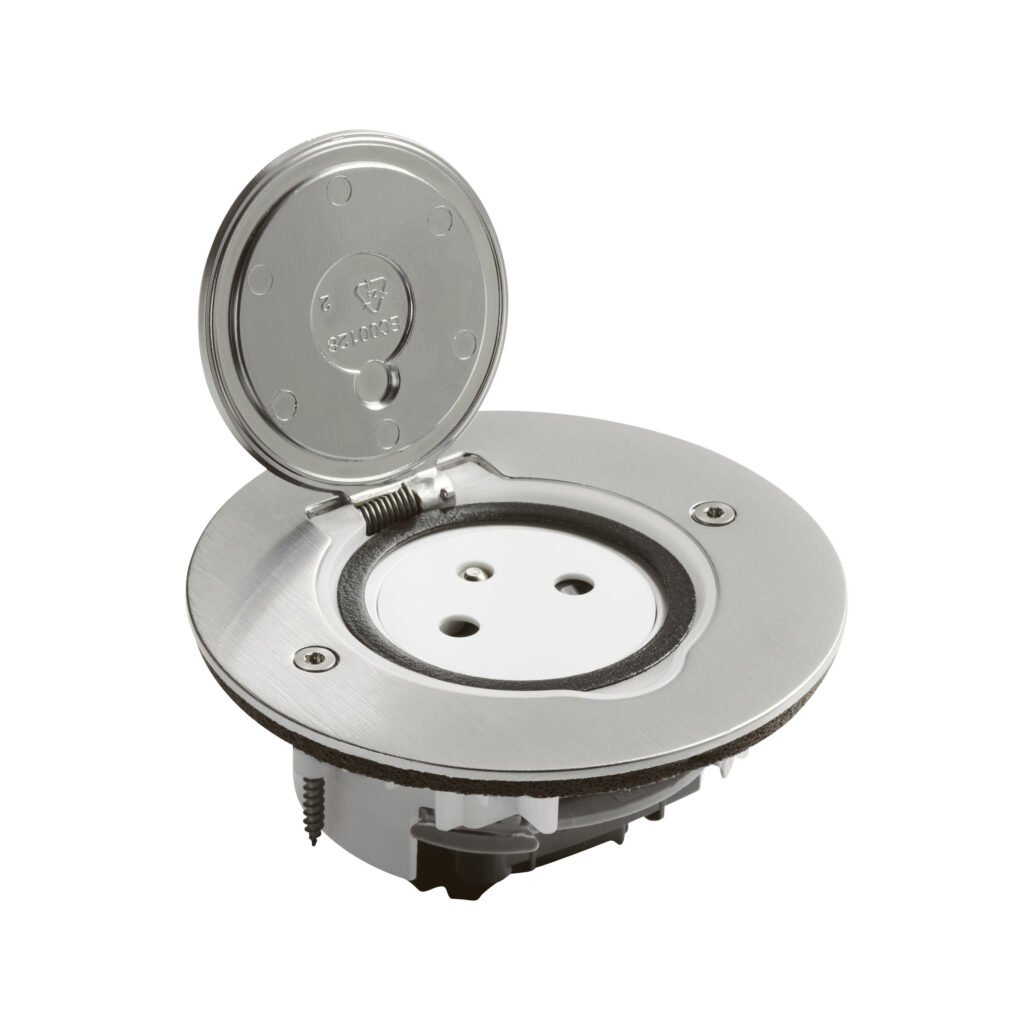 Prise De Sol Surf Ronde Complet Encastré 2p+t 230V 3500W 16A Inox Brosse Arnould 089770