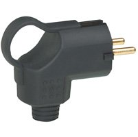 Fiche Male Sortie Laterale a Anneau 2p+t 230V 3500W 16A Noir 096929