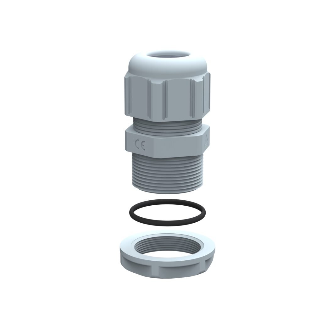 Presse Etoupe Plastique Avec Ecrou Gris 098007
