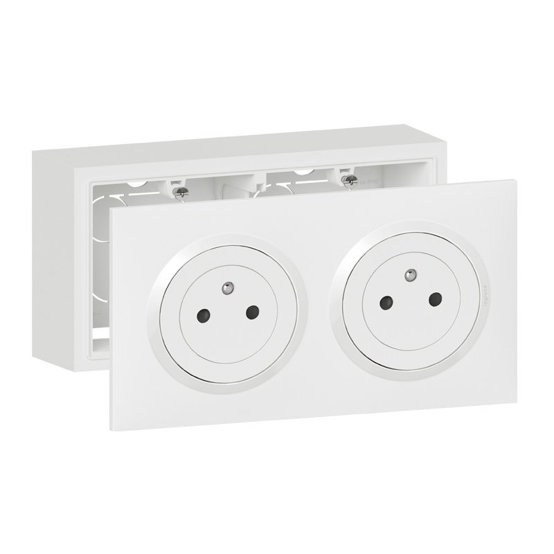 Cadre d’appareillage KIT 2X2P+T pré-câblée blanc +CADRE dooxie Legrand 300403