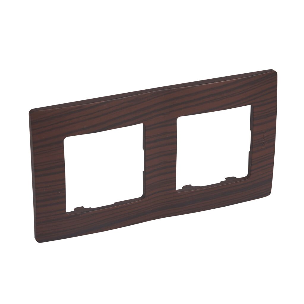 plaque 2 POSTES DARK WOOD Packaging Gp Legrand 397092