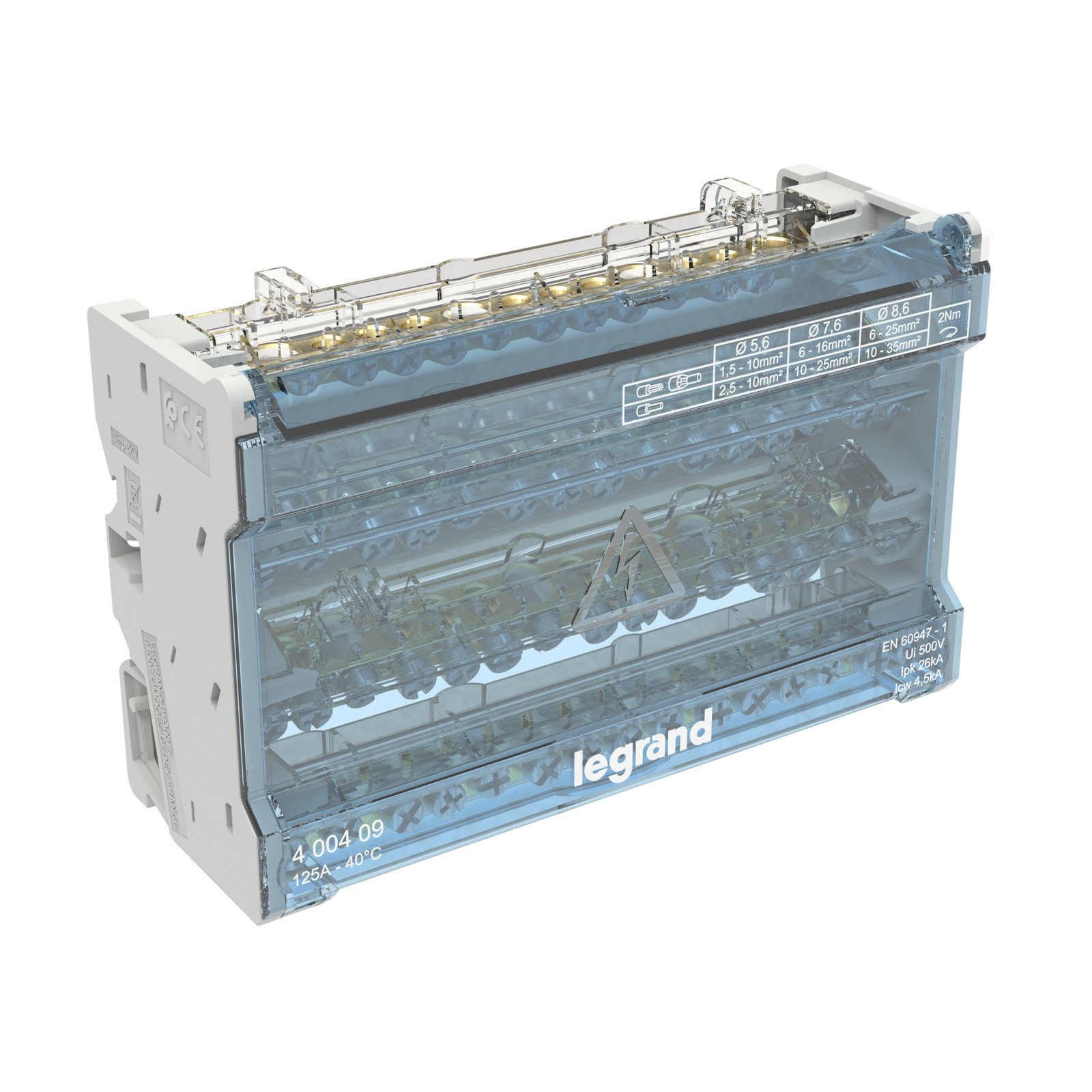 répartiteur module 4P 125A 8M répartiteurs Legrand 400409
