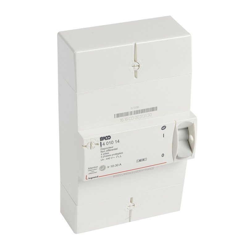 Disjoncteur de branchement Legrand Enedis 4P 10/30A