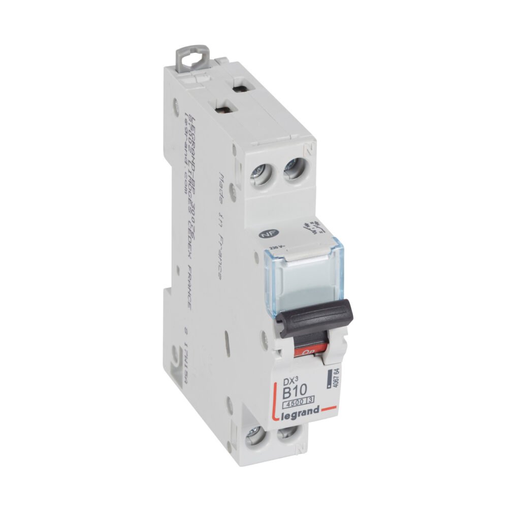 Disjoncteur Legrand DX3 1P+N 10A courbe B 4,5kA 406764