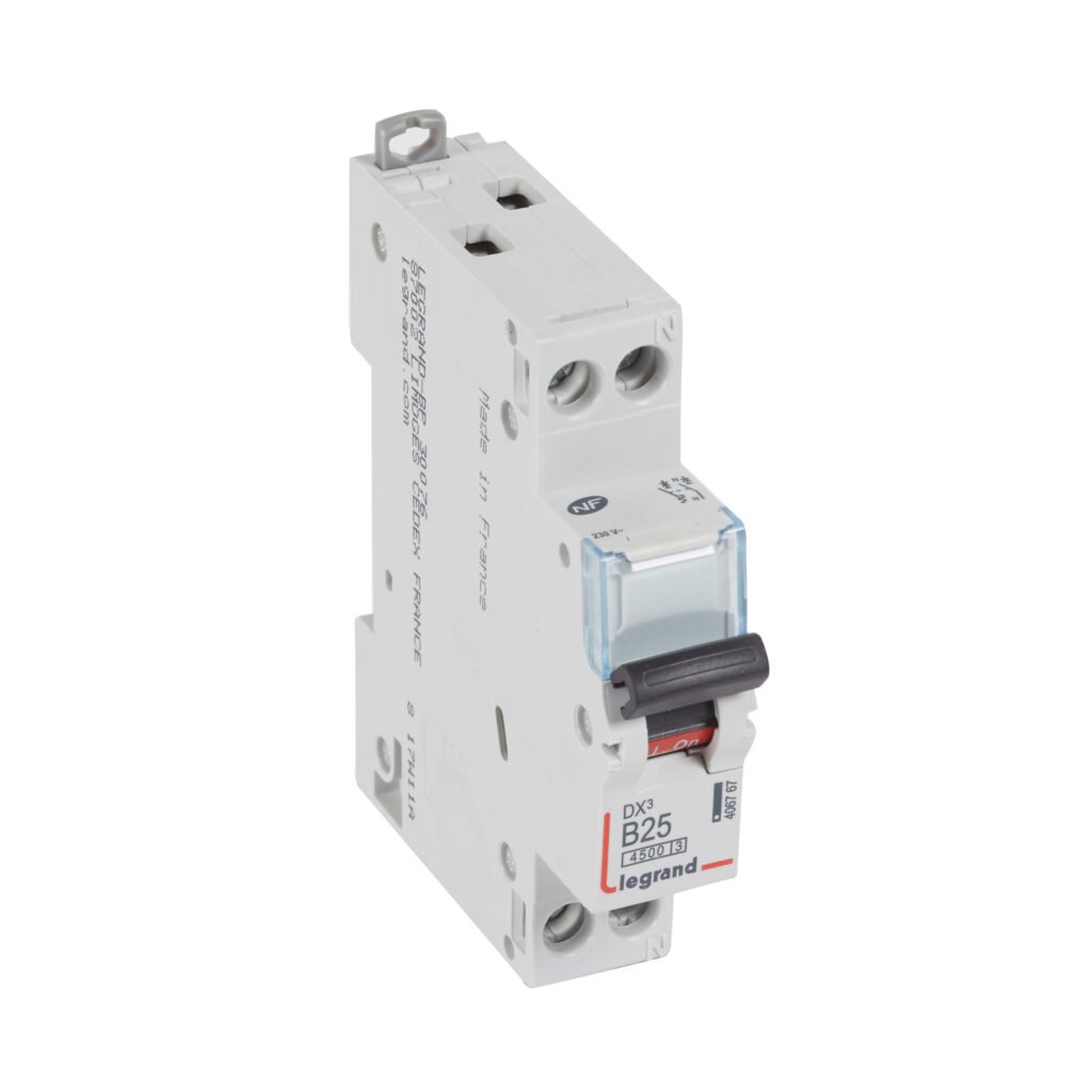 Disjoncteur Legrand DX3 1P+N 25A courbe B 4,5kA 406767