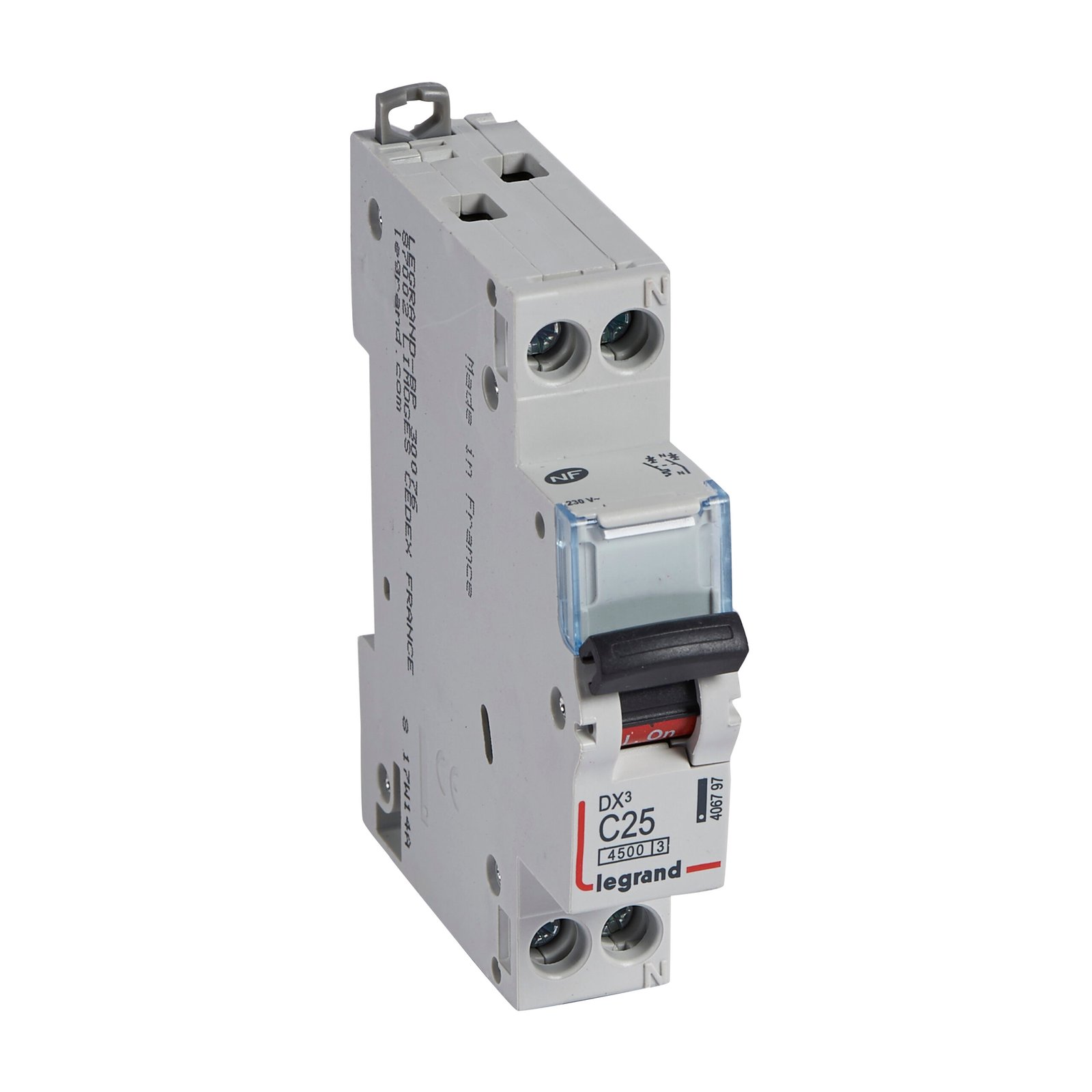 Disjoncteur Legrand DX³ 1P+N C25 4,5kA 230V 406797