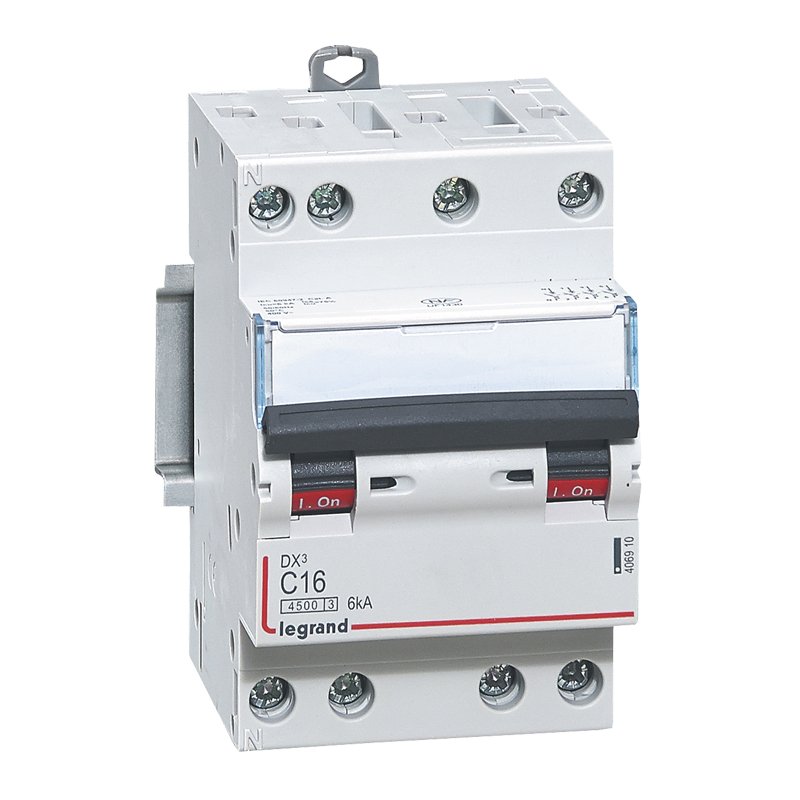 Disjoncteur divisionnaire DX3 4P C16 4500A/6KA 3M DX³ Legrand 406910