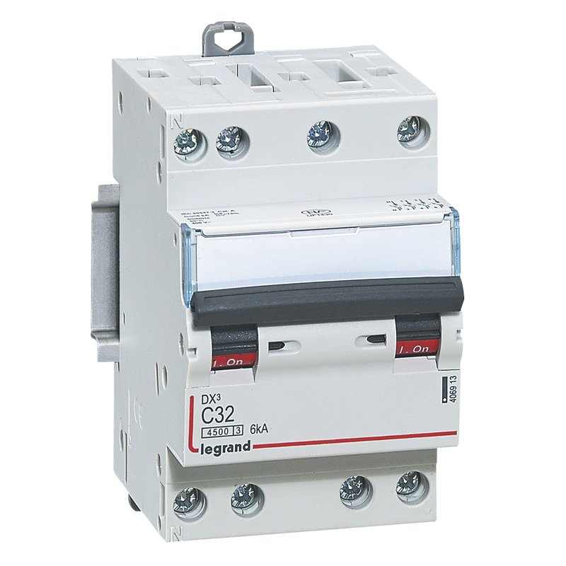 Disjoncteur divisionnaire DX3 4P C32 4500A/6KA 3M DX³ Legrand 406913