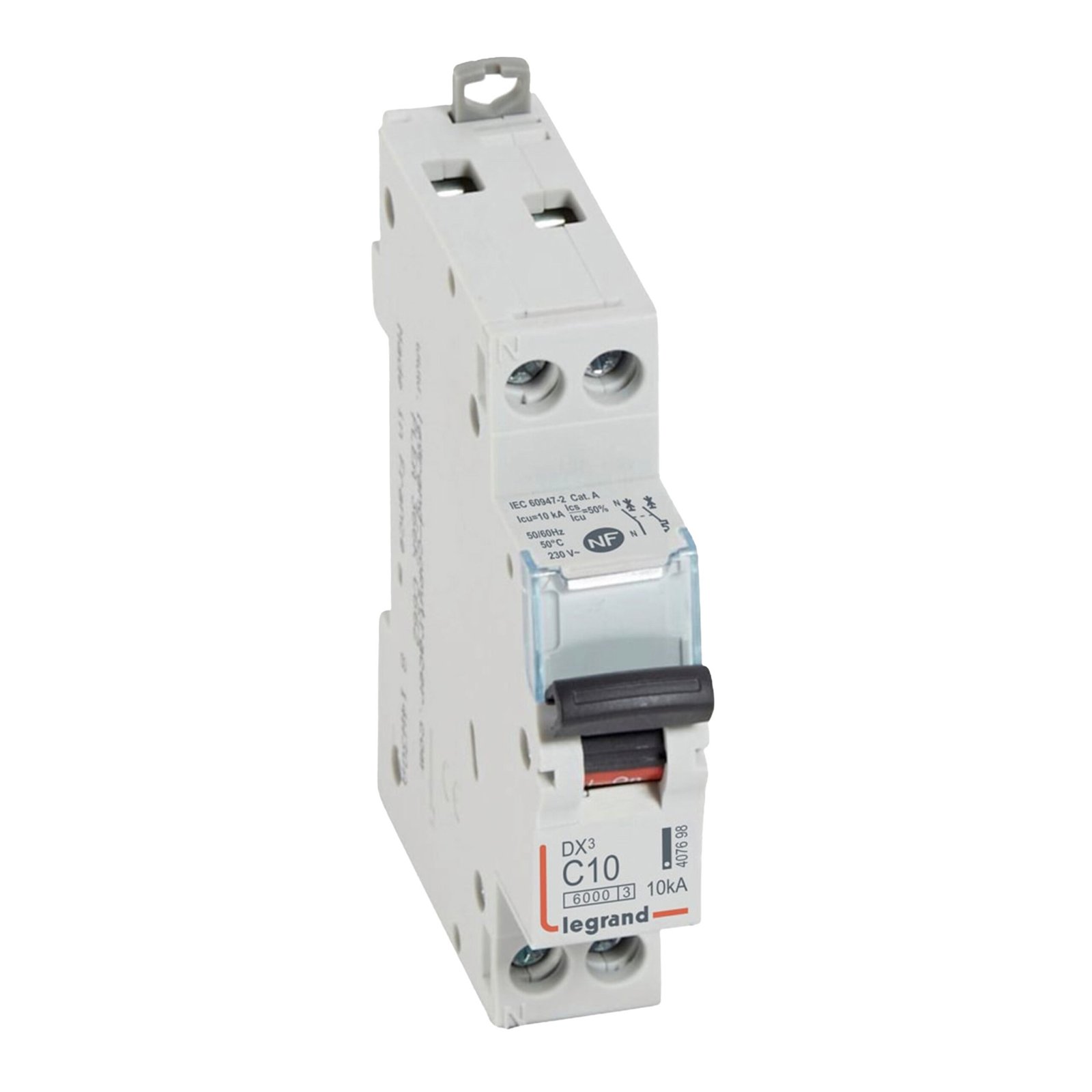 Disjoncteur Legrand DX³ 1P+N 10A courbe C 407698