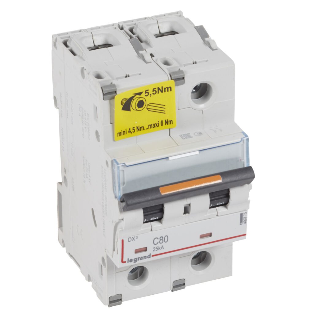 Disjoncteur Legrand DX³ 2P C80 25 kA 409775