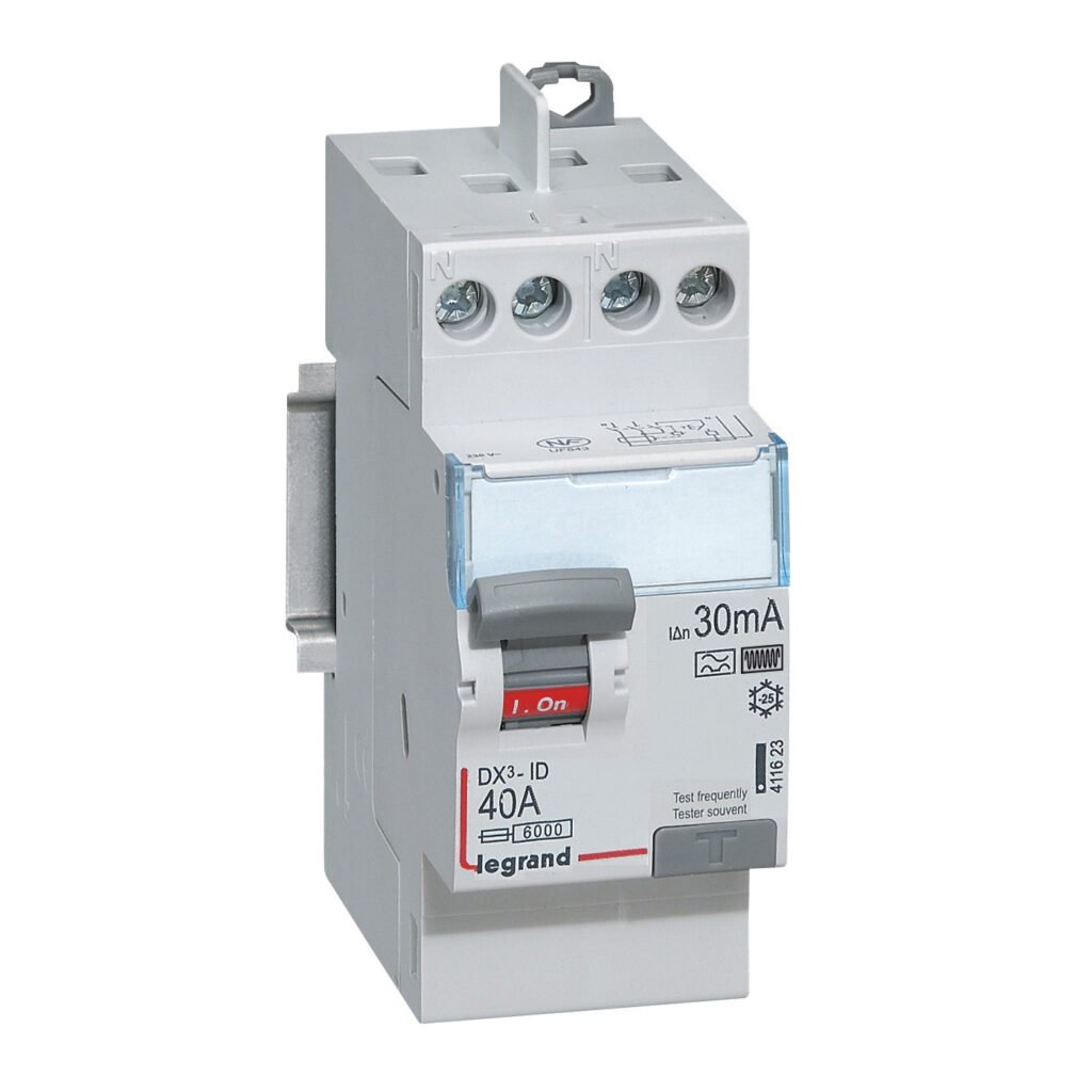 Interrupteur différentiel Legrand DX³-ID 2P 40A HPI 30mA TG 411623