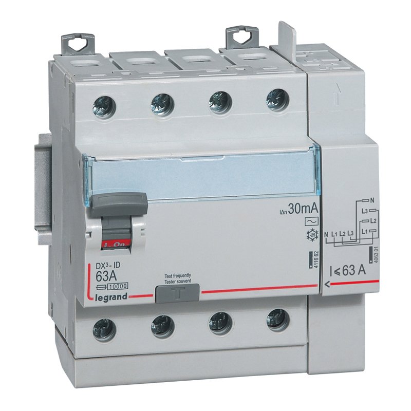 Interrupteur différentiel Legrand DX3-ID 4P 40A AC 30mA