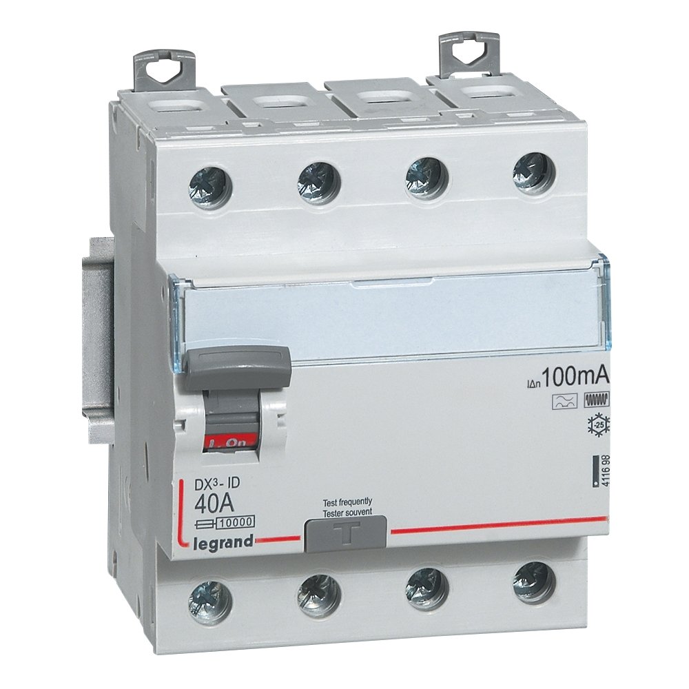 Interrupteur différentiel Legrand DX3-ID 4P 40A type F 100mA