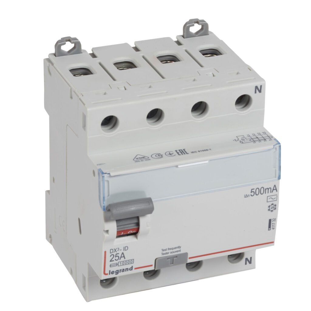Interrupteur différentiel Legrand DX3-ID 25A 500mA Type AC 4P 411732