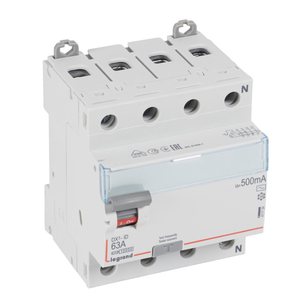 Interrupteur différentiel Legrand DX3-ID 63A 500mA Type AC 4P 411734