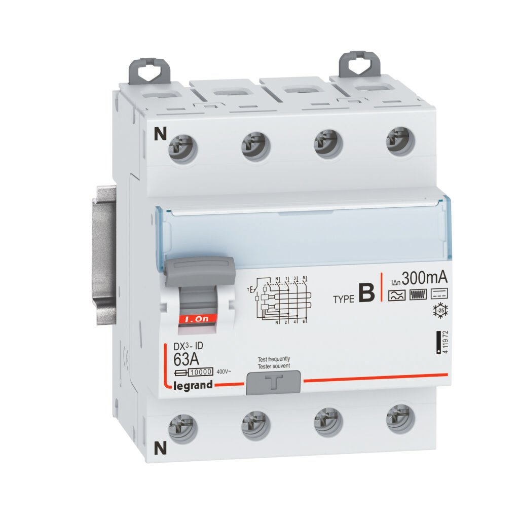 Interrupteur différentiel Legrand DX3-ID 63A 300mA Type B 4P 411972