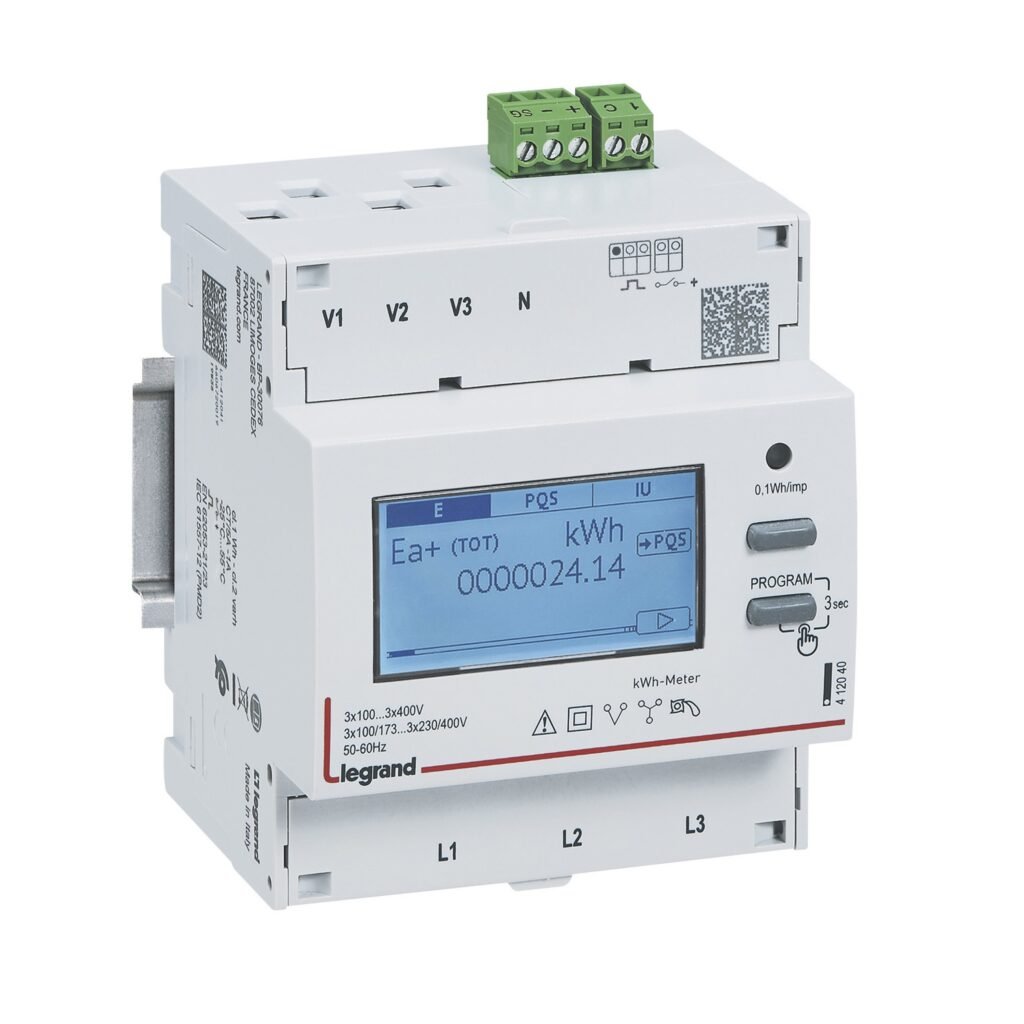 Compteur énergie triphasé Legrand EMDX3 5A impulsions 412040